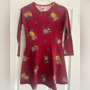 Charming Floral Kids Dress - Burgundy